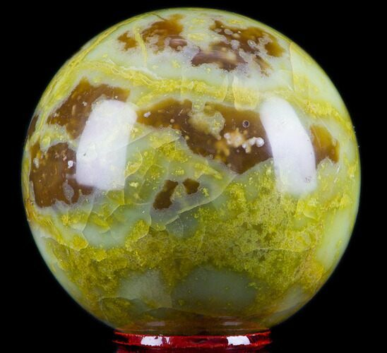 Polished Green Opal Sphere - Madagascar #78756